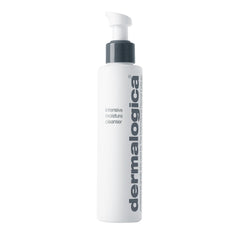 Dermalogica Intensive Moisture Cleanser bottle on a clean vanity, hydrating cleansing for dry skin