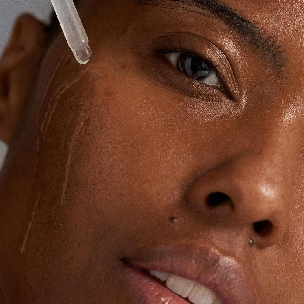Dermalogica Lactic acid on skin surface suggests gentle brightening and smoothing.