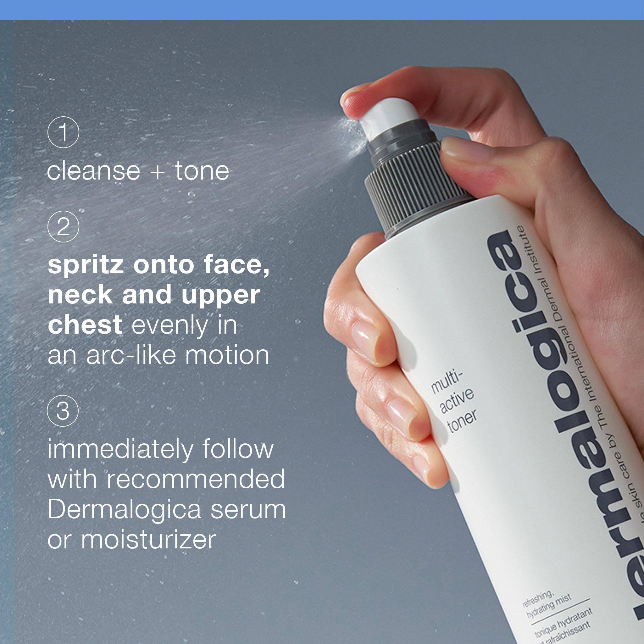 Dermalogica Multi-Active Toner, textura-ligera, hidrata de forma continua para un aspecto más fresco.