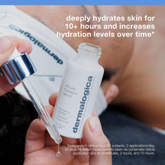 Dermalogica Circular Hydration Serum texture on skin hints at moisture delivery.