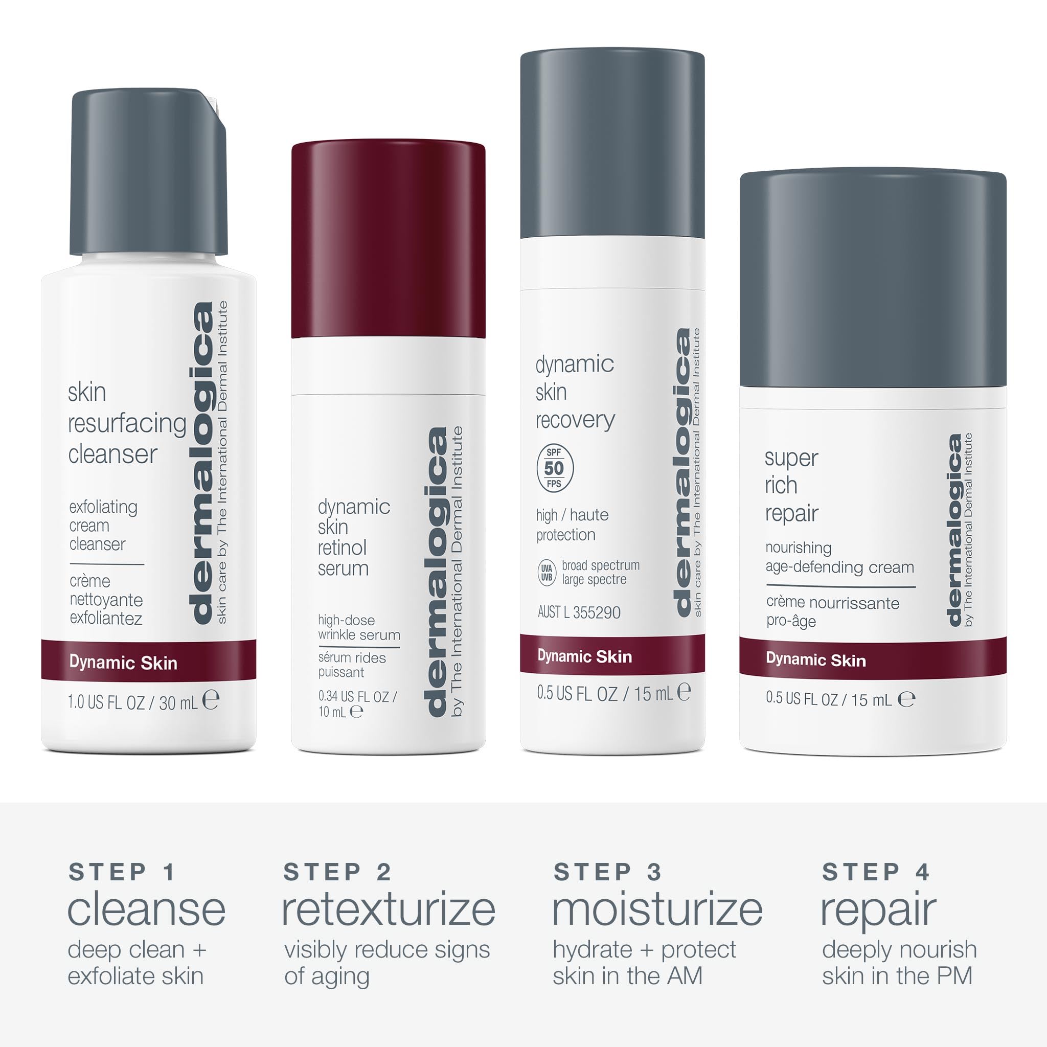 Dermalogica Skin Aging Solutions Kit retinol serum bottle for smoother-looking skin.