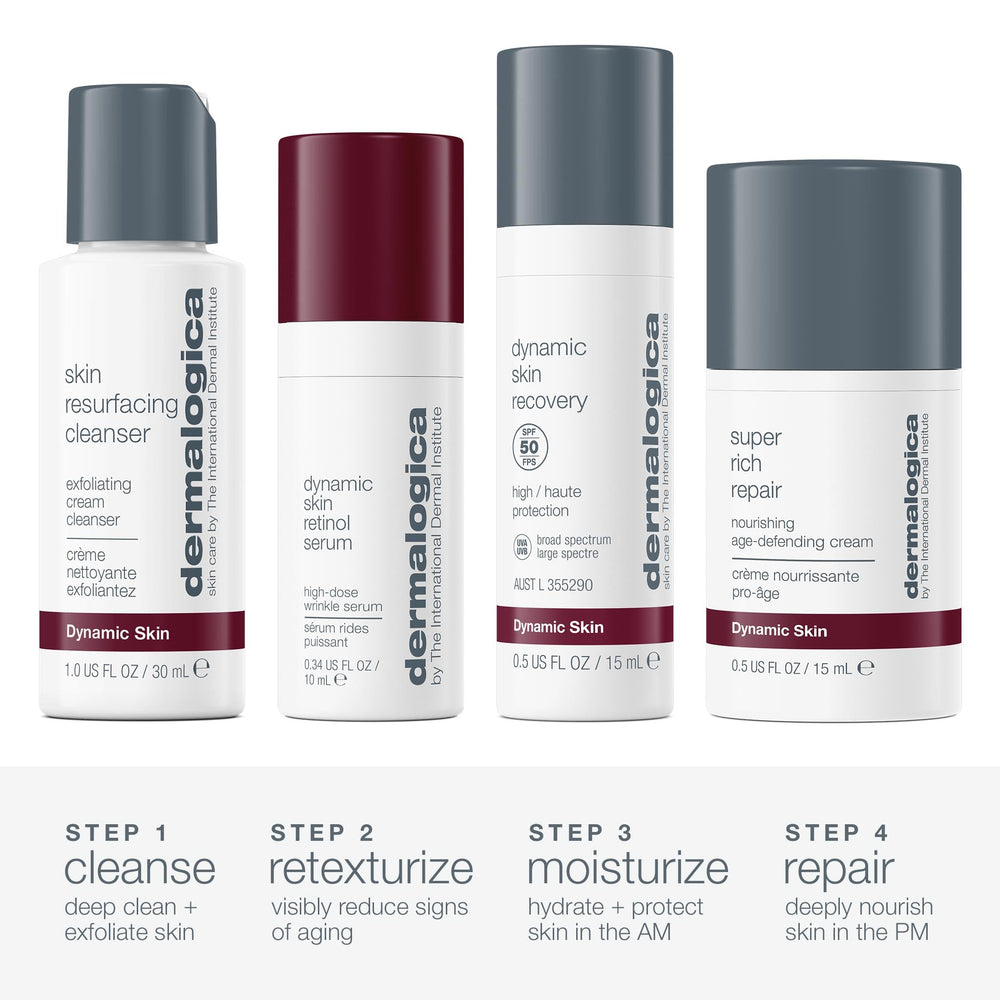 Dermalogica Skin Aging Solutions Kit retinol serum bottle for smoother-looking skin.