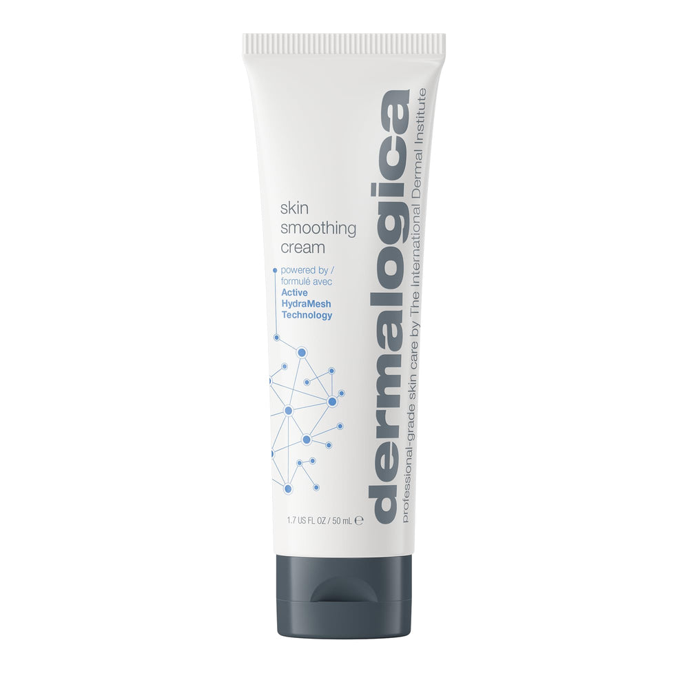 Dermalogica Skin Smoothing Cream bottle shows enduring hydration for soft skin