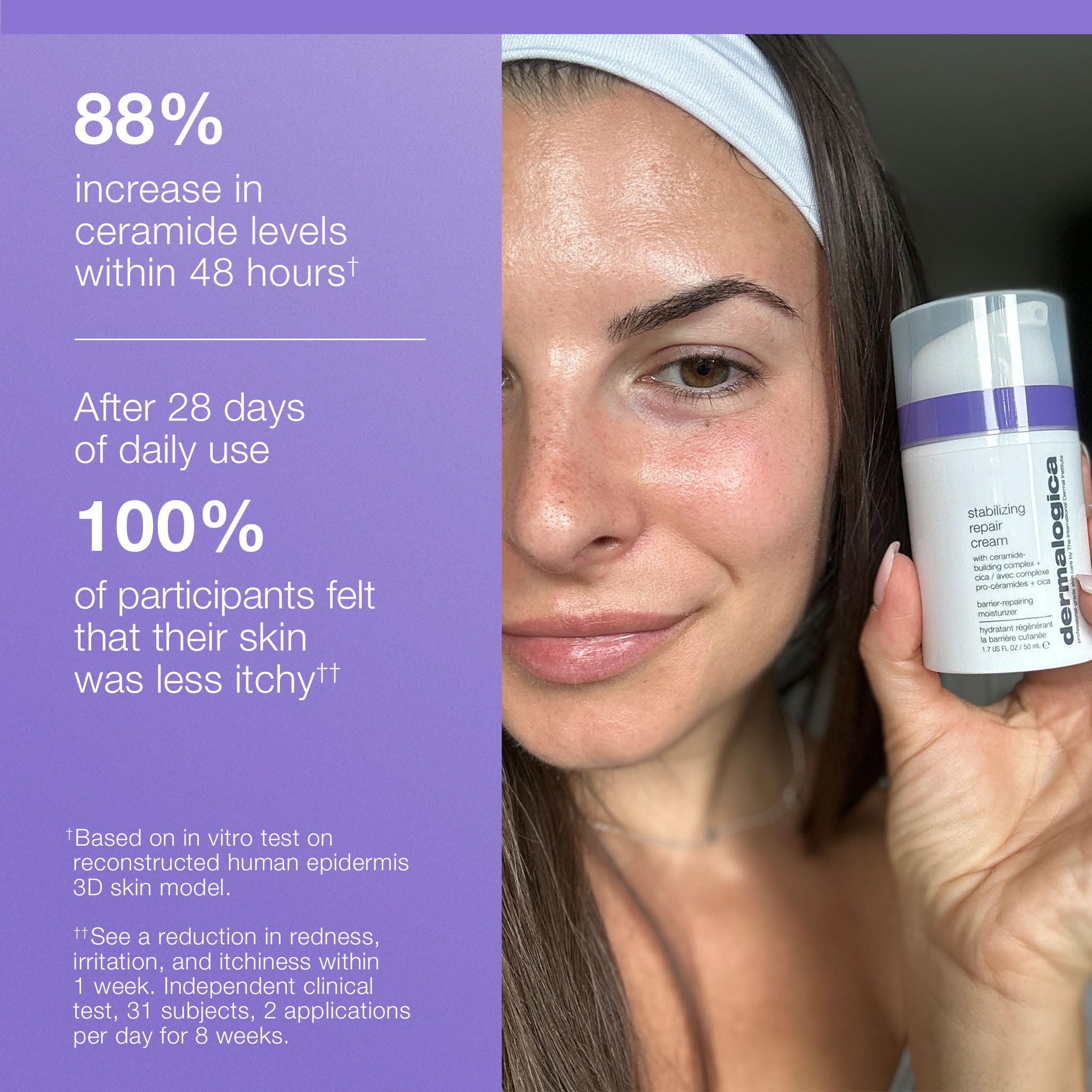 Rich balm-like consistency nourishing and hydrating sensitive skin