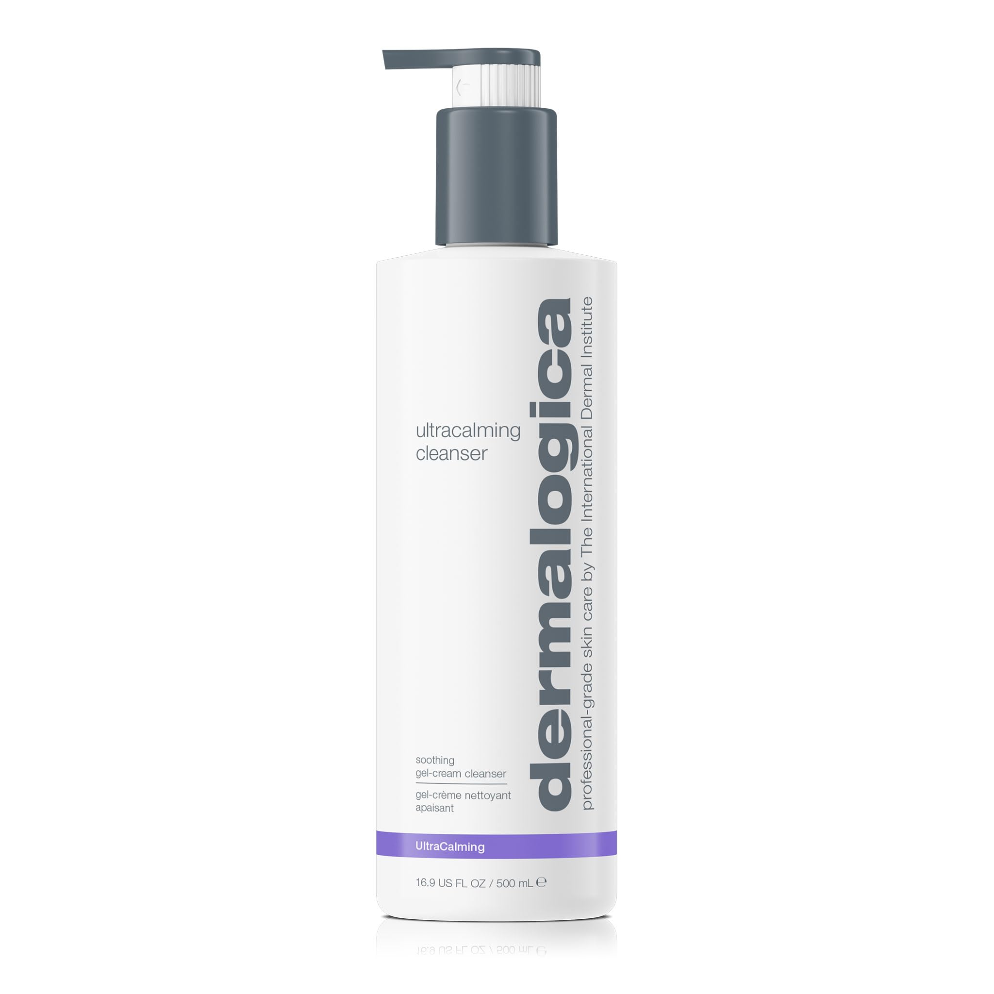 Dermalogica Ultracalming Cleanser bottle demonstrates gentle cleansing for sensitive skin