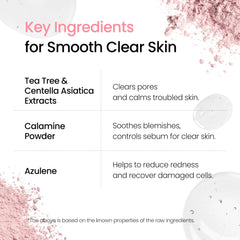 DERMALOGY A-Clear borrador rosado, polvo de calamina para zonas irritadas