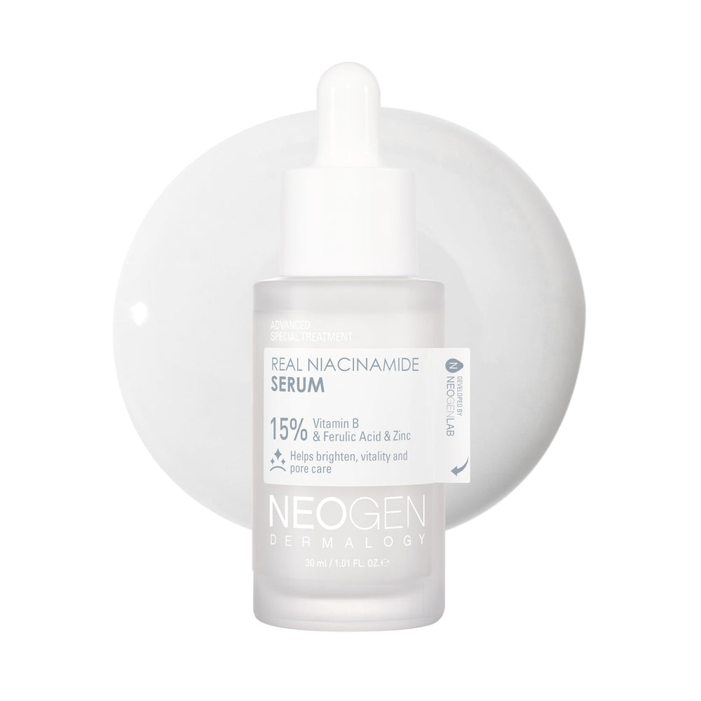 DERMALOGY by NEOGEN Real 15% Niacinamide serum bottle for radiant glow and hydration.