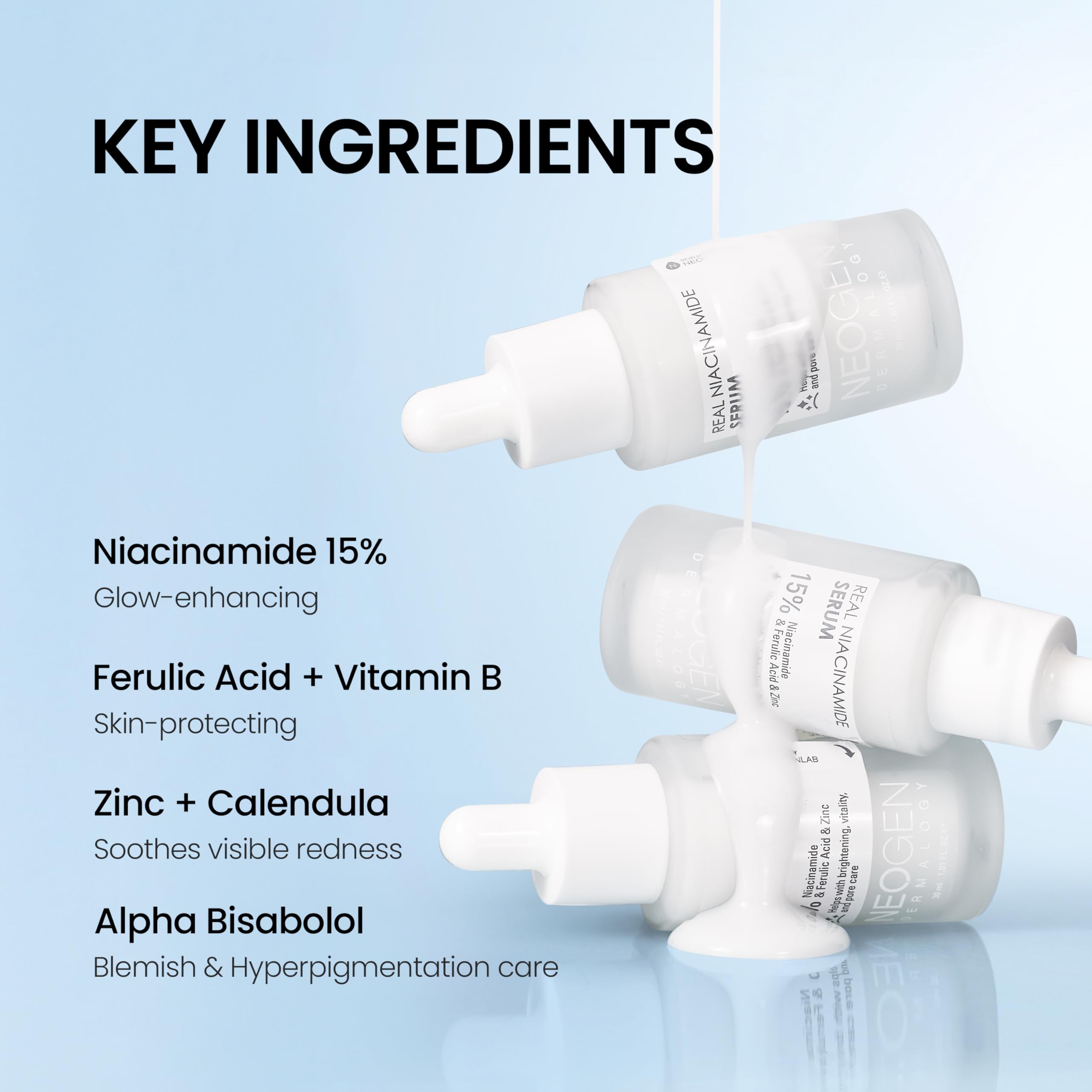 DERMALOGY Real 15% Niacinamide leaves a subtle glow on skin.