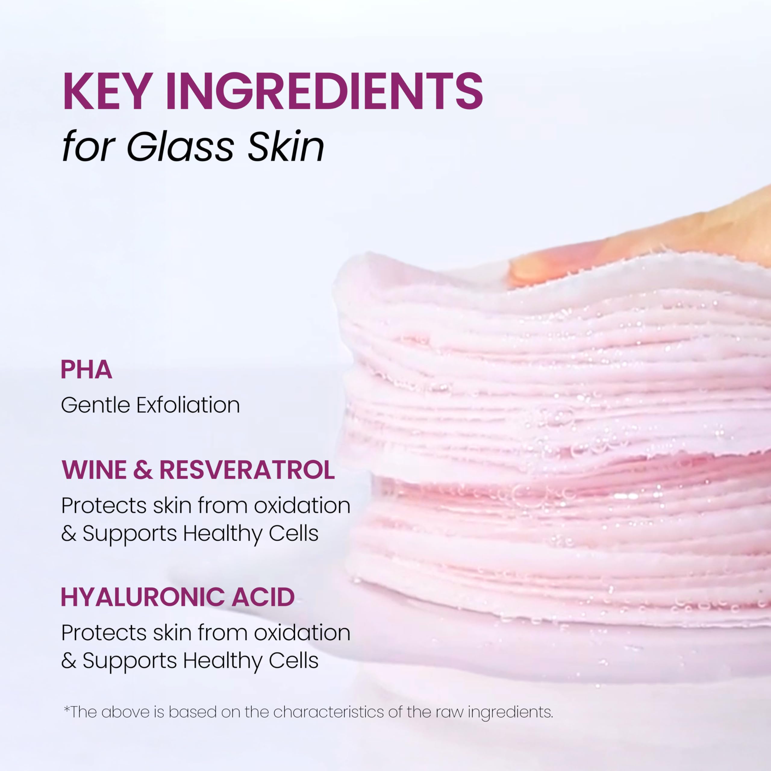 Bio-Peel Pad with PHA serum shows chemical exfoliation on the pad.