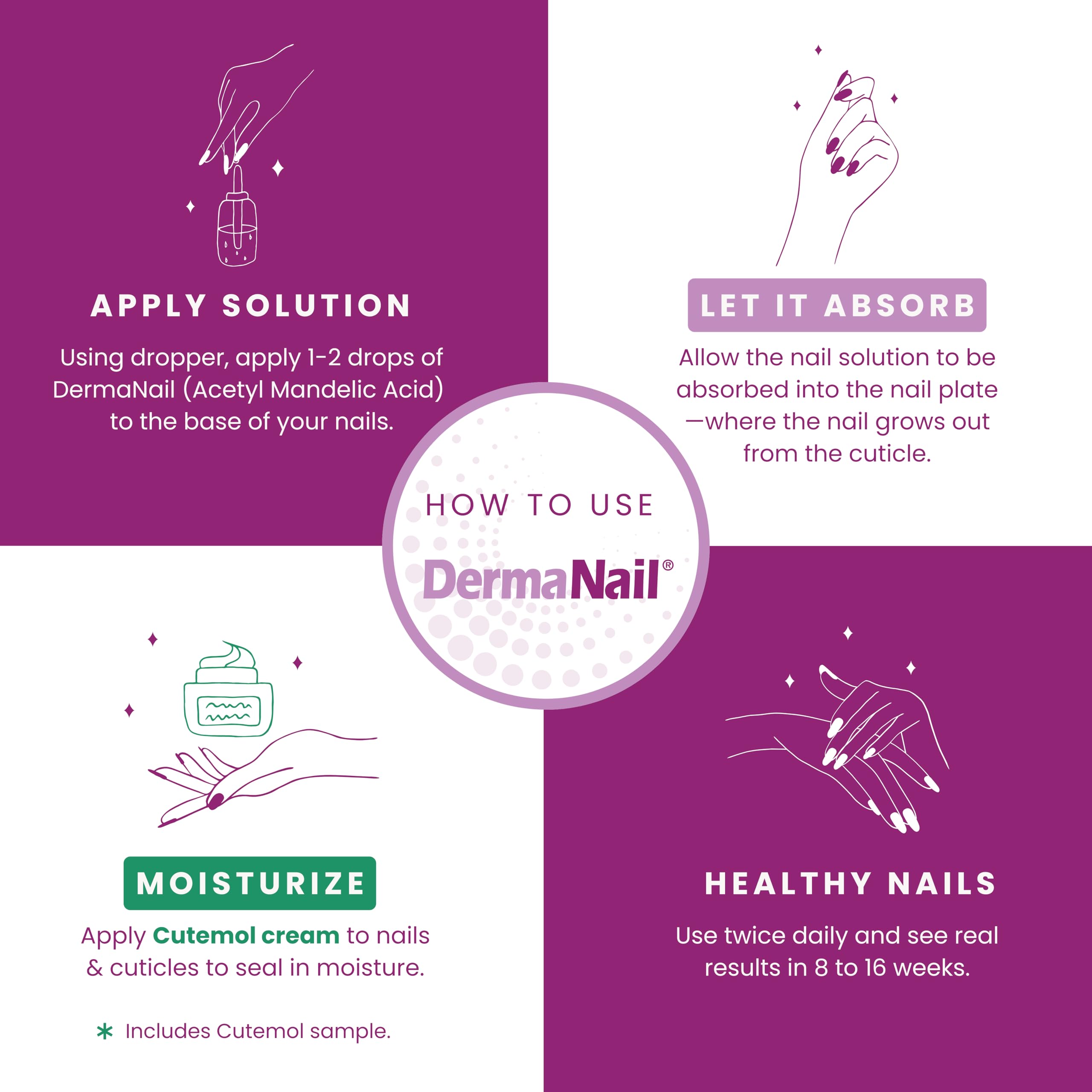 DermaNail 11.5g sample demonstrates portable nail care solution.