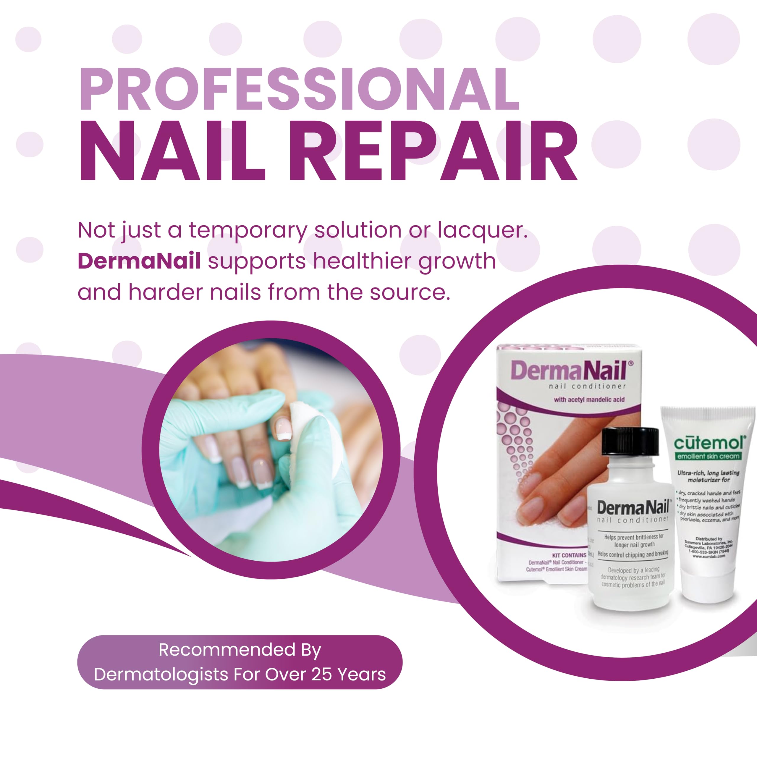 DermaNail nail care steps shown for easy application.