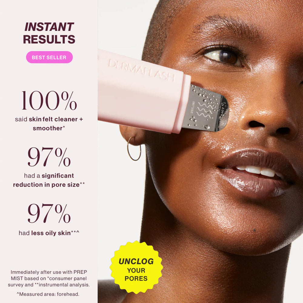 DERMAPORE+ Extract Mode glides over skin to remove dirt and blackheads safely