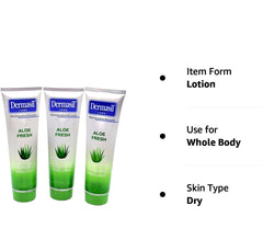 Dermasil Aloe Fresh aplicador en botella, uso diario para piel hidratada.