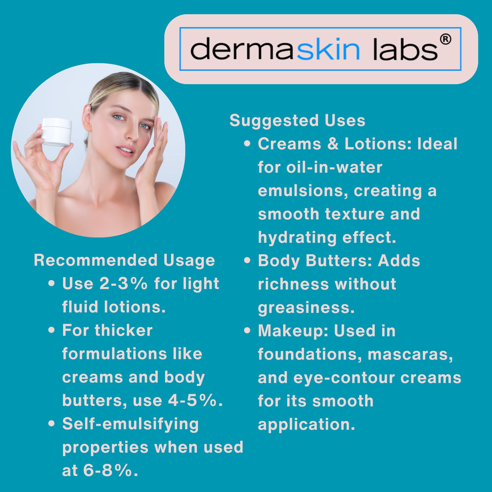 Dermaskin Labs Olive 1000 Emulsifier melts around 70°C for easy formulation.