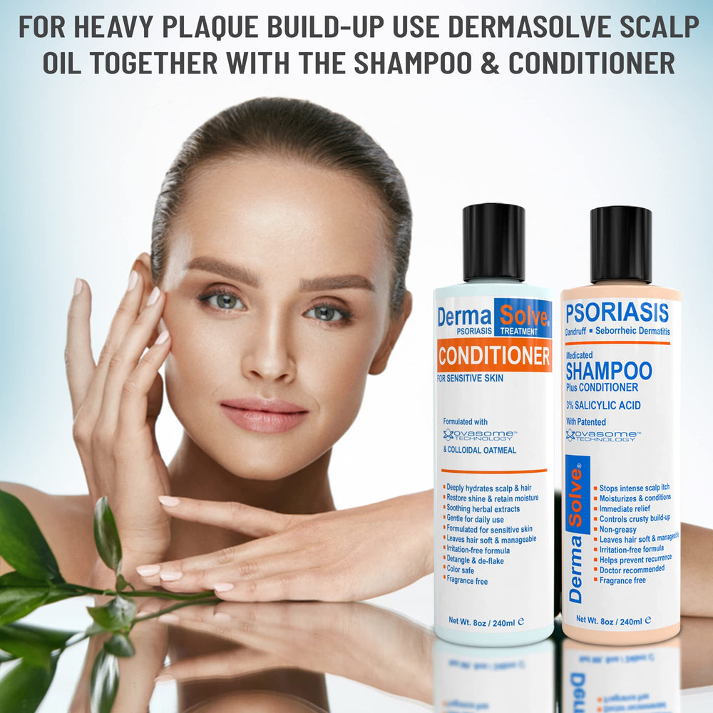 Dermasolve shampoo after-use shows soft, detangled hair texture.