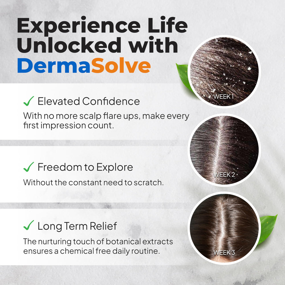 Dermasolve bottle showcases fragrance-free formula for sensitive skin relief.