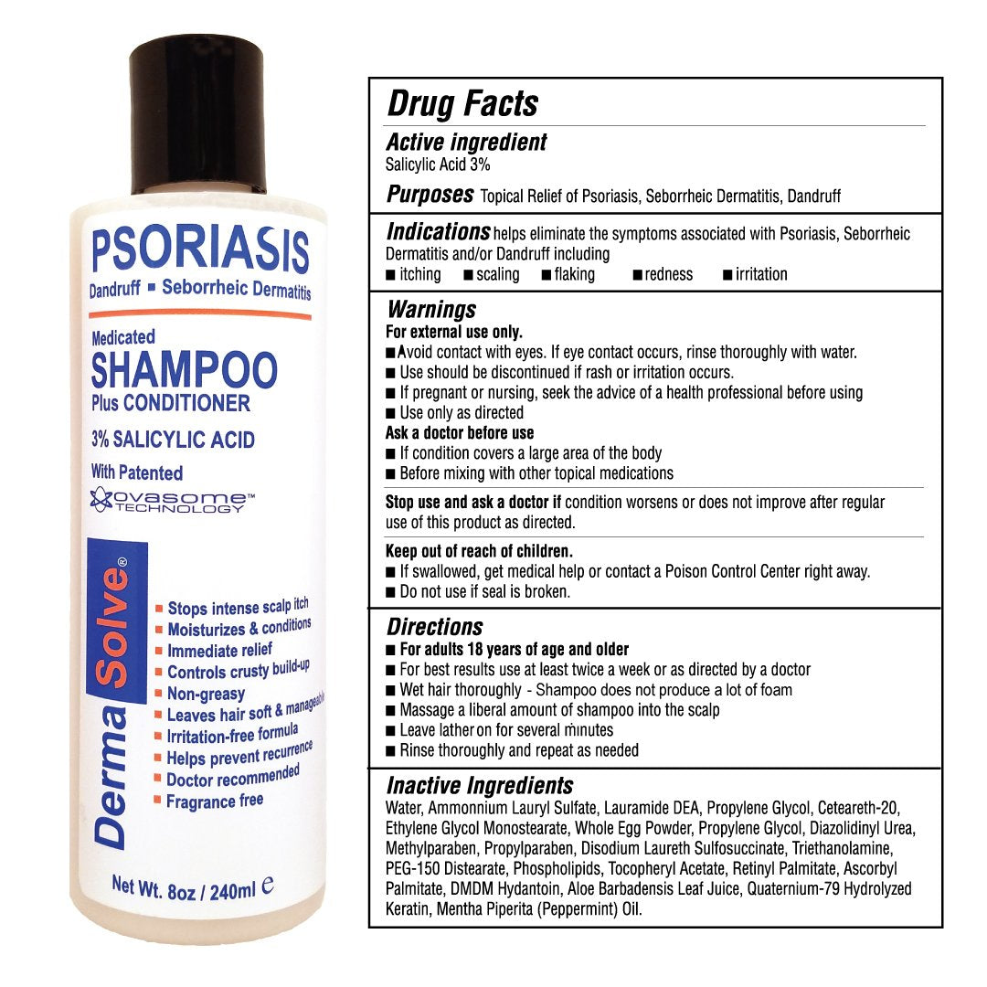 Dermasolve poured shampoo demonstrates cleansing without fragrance