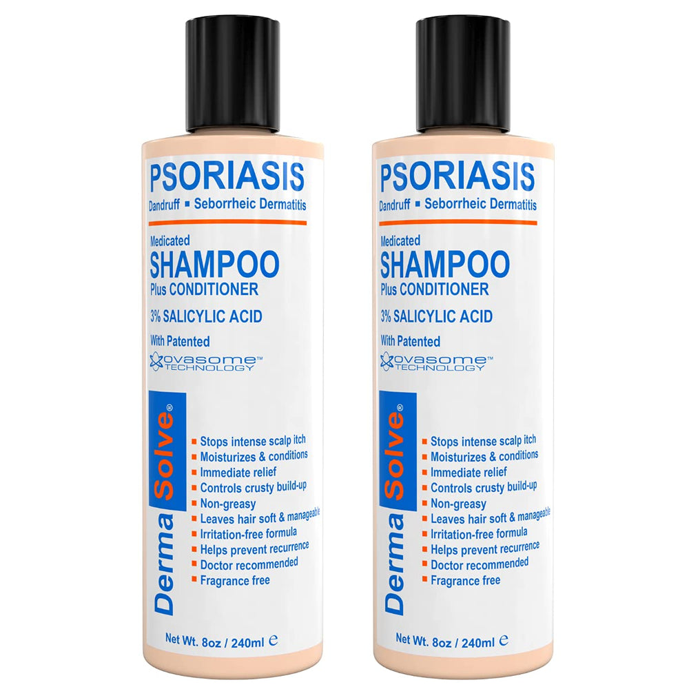 Dermasolve scalp shampoo bottle showing gentle, soothing relief for irritated scalp