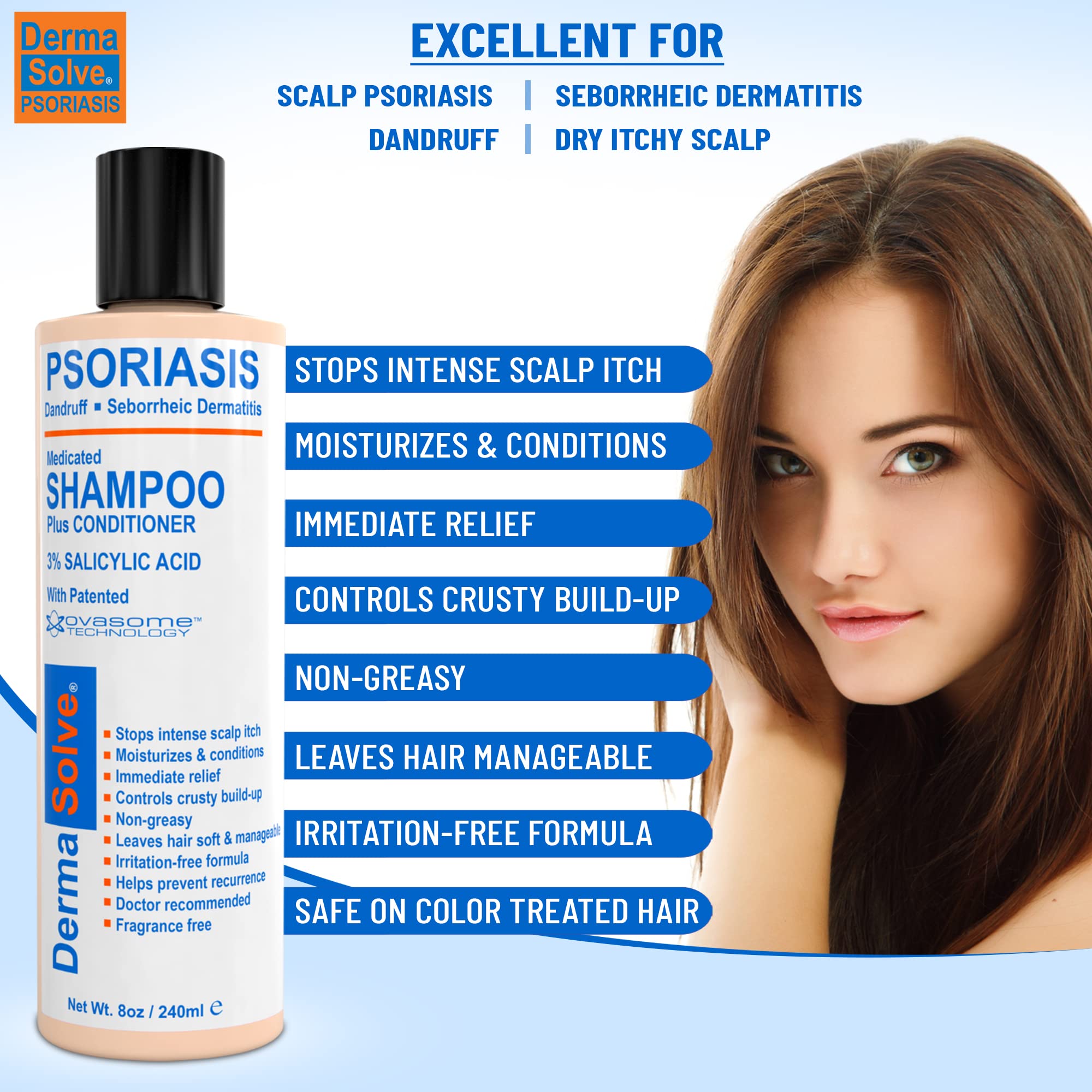 Dermasolve two-bottles-pack shown for convenient ongoing scalp care