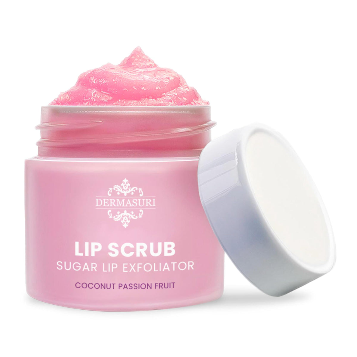 Dermasuri exfoliante labial con azúcar y coco para suavidad de labios