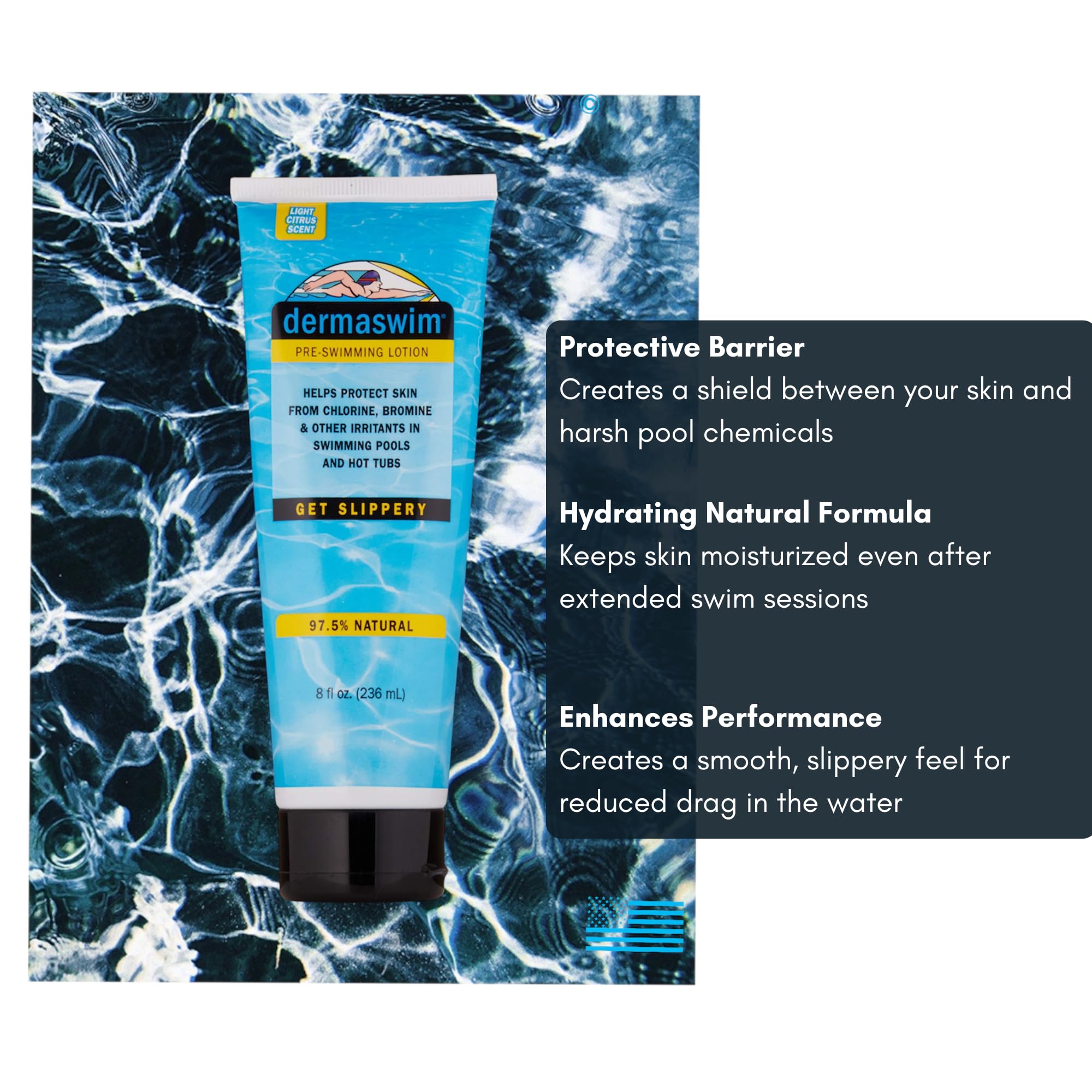 DermaSwim con aloe vera y té verde, ingredientes nutritivos para la piel.
