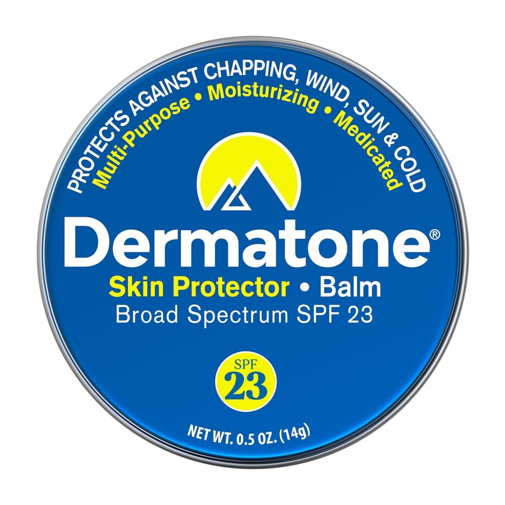 Dermatone bálsamo protector protegiendo el rostro del sol y del viento.