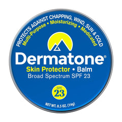 Dermatone bálsamo protector protegiendo el rostro del sol y del viento.