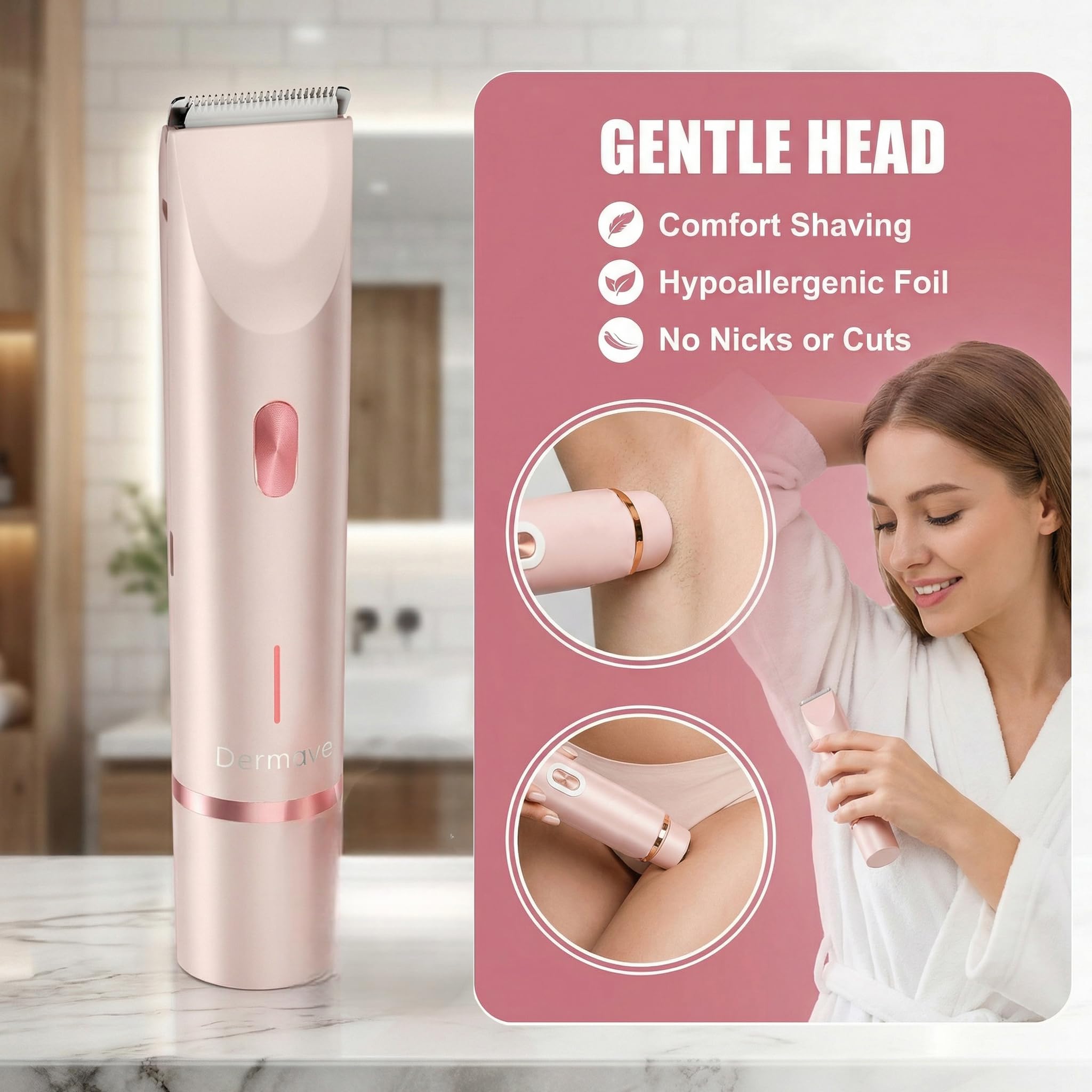 Dermave bikini shaver comb attachment for customizable hair length