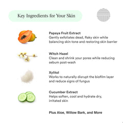 Dermazen Purifying Cleanser ingredients label highlights minimalist formula