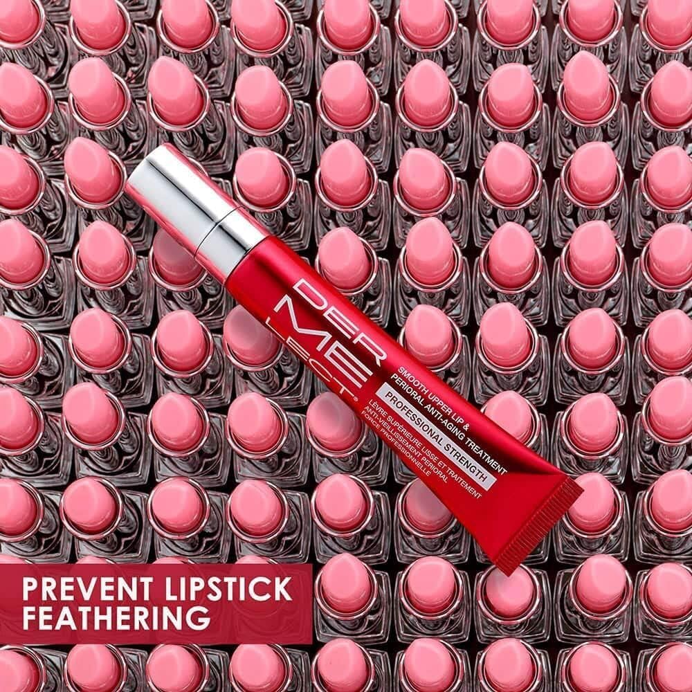 Dermelect Dermatologist-tested seal communicates safety and professional-quality lip care.