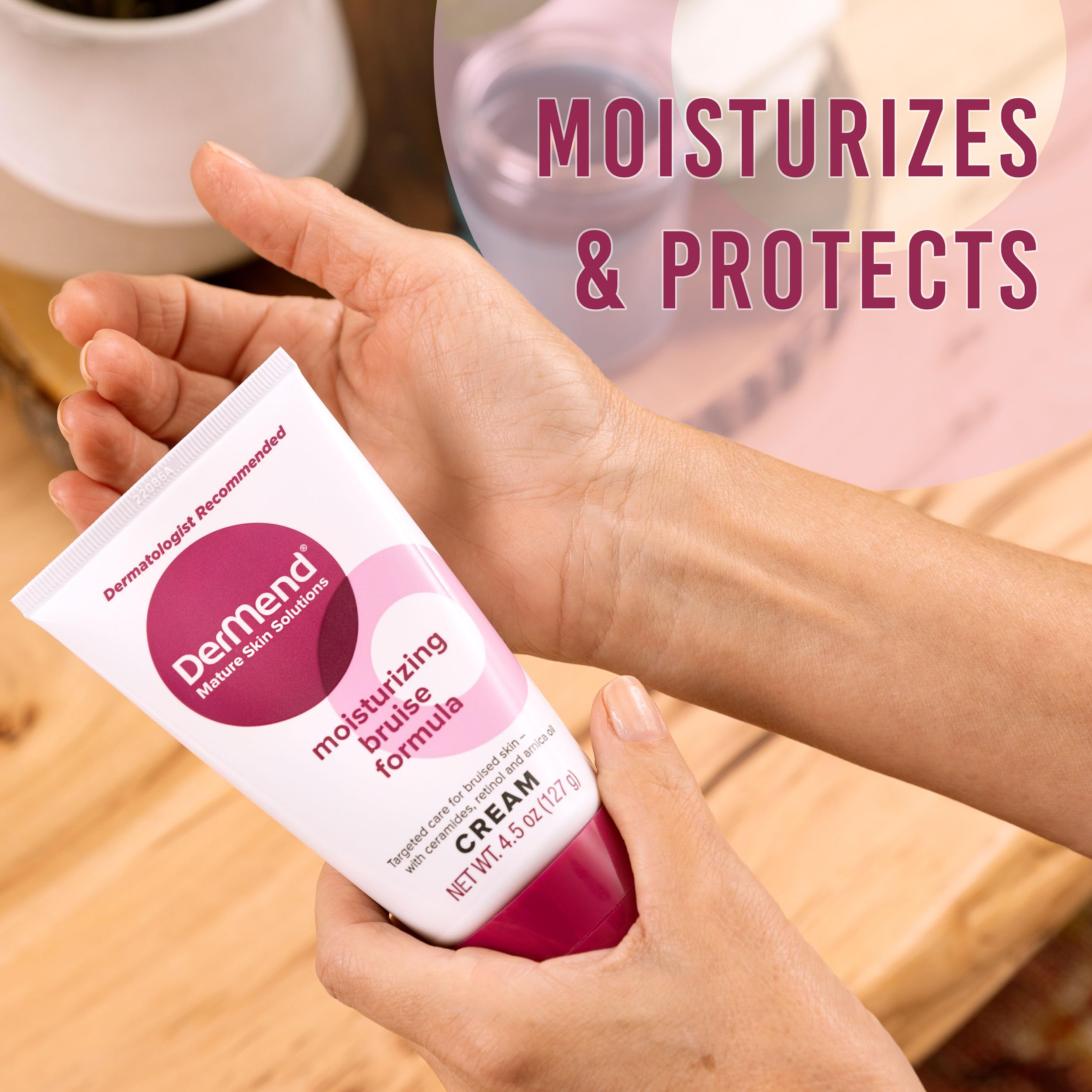 Dermend Arnica Bruise Cream bottle with label indicating nourishing formula.
