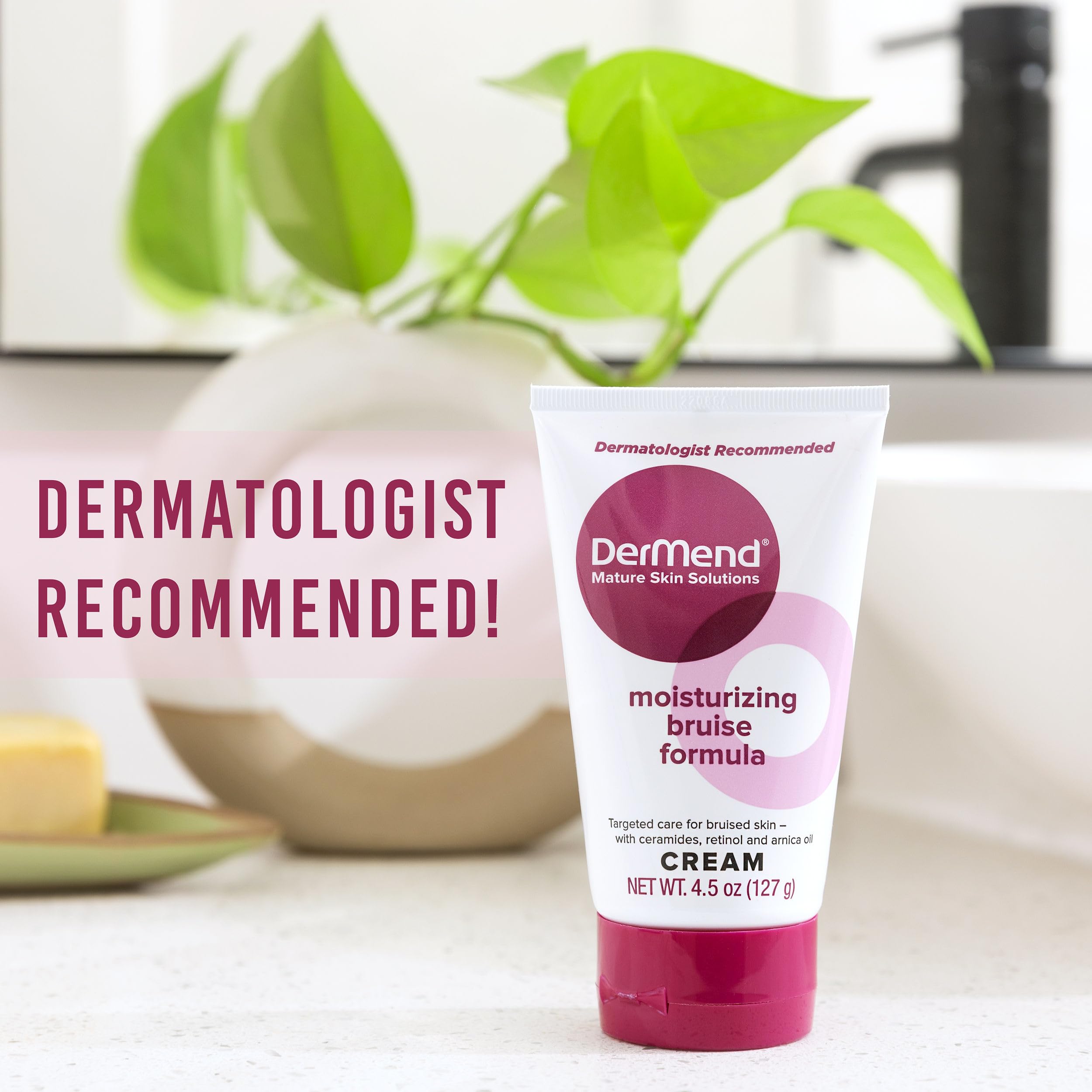 Dermend Arnica Bruise Cream applied on hand for gentle, soothing care.