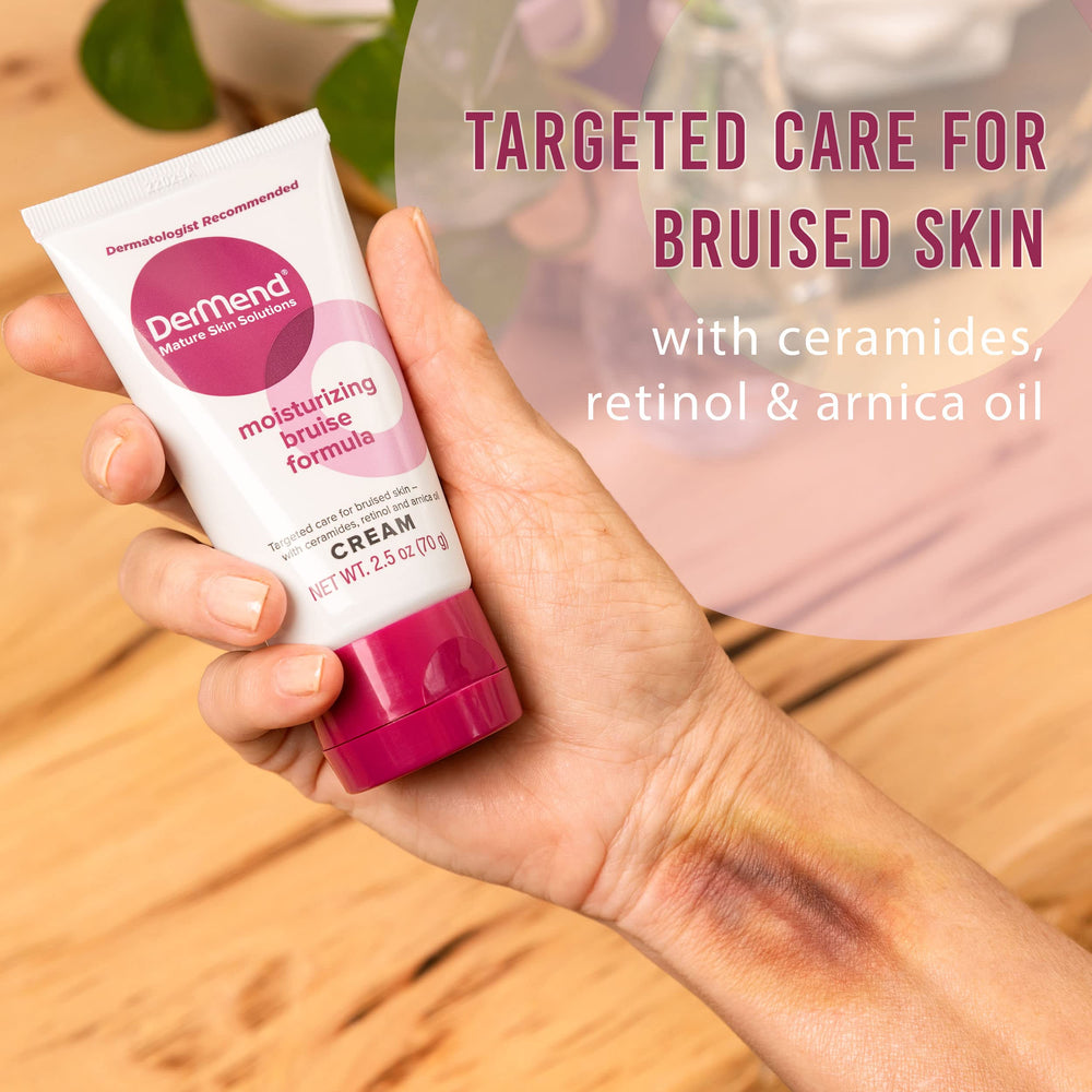 Dermend Bruise Cream being applied to affected area in soothing motion