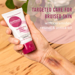 Dermend Bruise Cream being applied to affected area in soothing motion