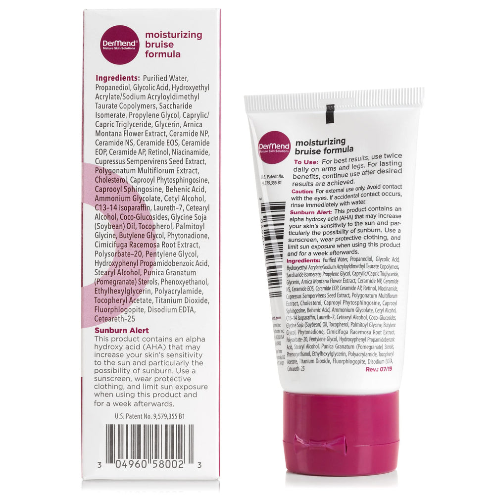 Dermend Bruise Cream outer packaging highlighting all natural ingredients