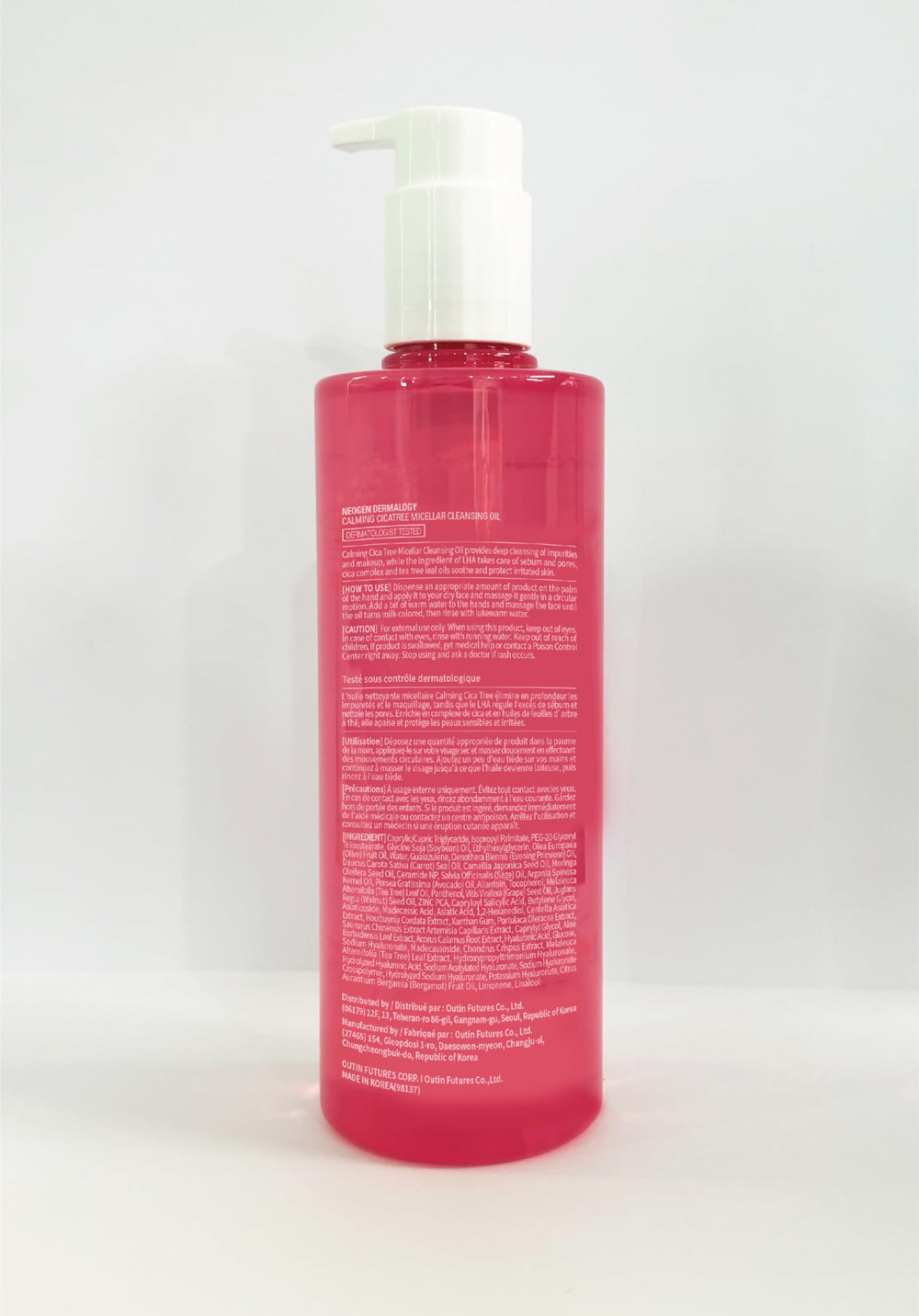 DERMALOGY Calming Cleansing Oil ingredients card featuring cica-tree.