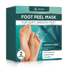 DERMORA mascarilla exfoliante para pies: aplicación de 60 minutos para pies suaves.