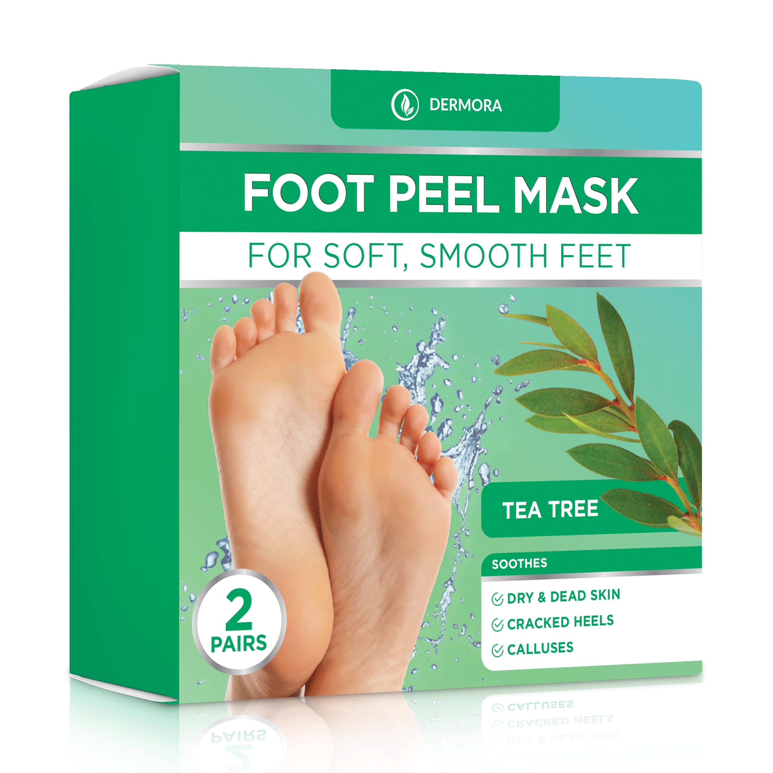 DERMORA mascarilla para pies: imagen destacando pies suaves tras exfoliación