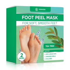 DERMORA mascarilla para pies: imagen destacando pies suaves tras exfoliación