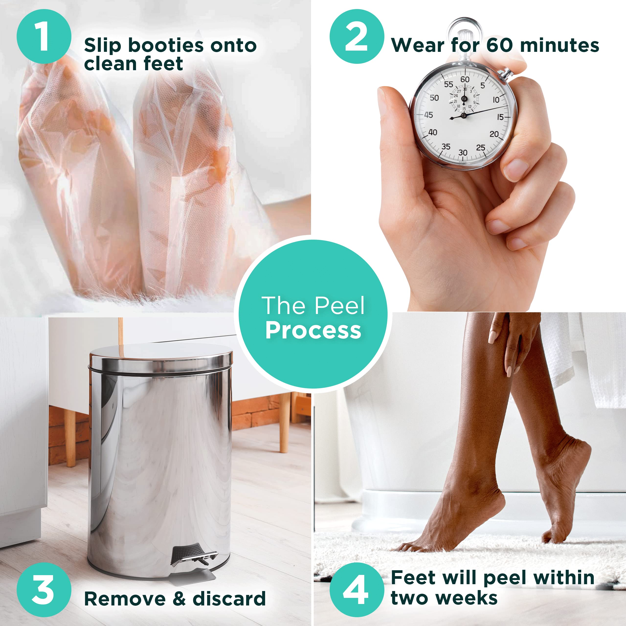 DERMORA Foot Peel Mask exfoliated skin close-up hints at renewed softness.
