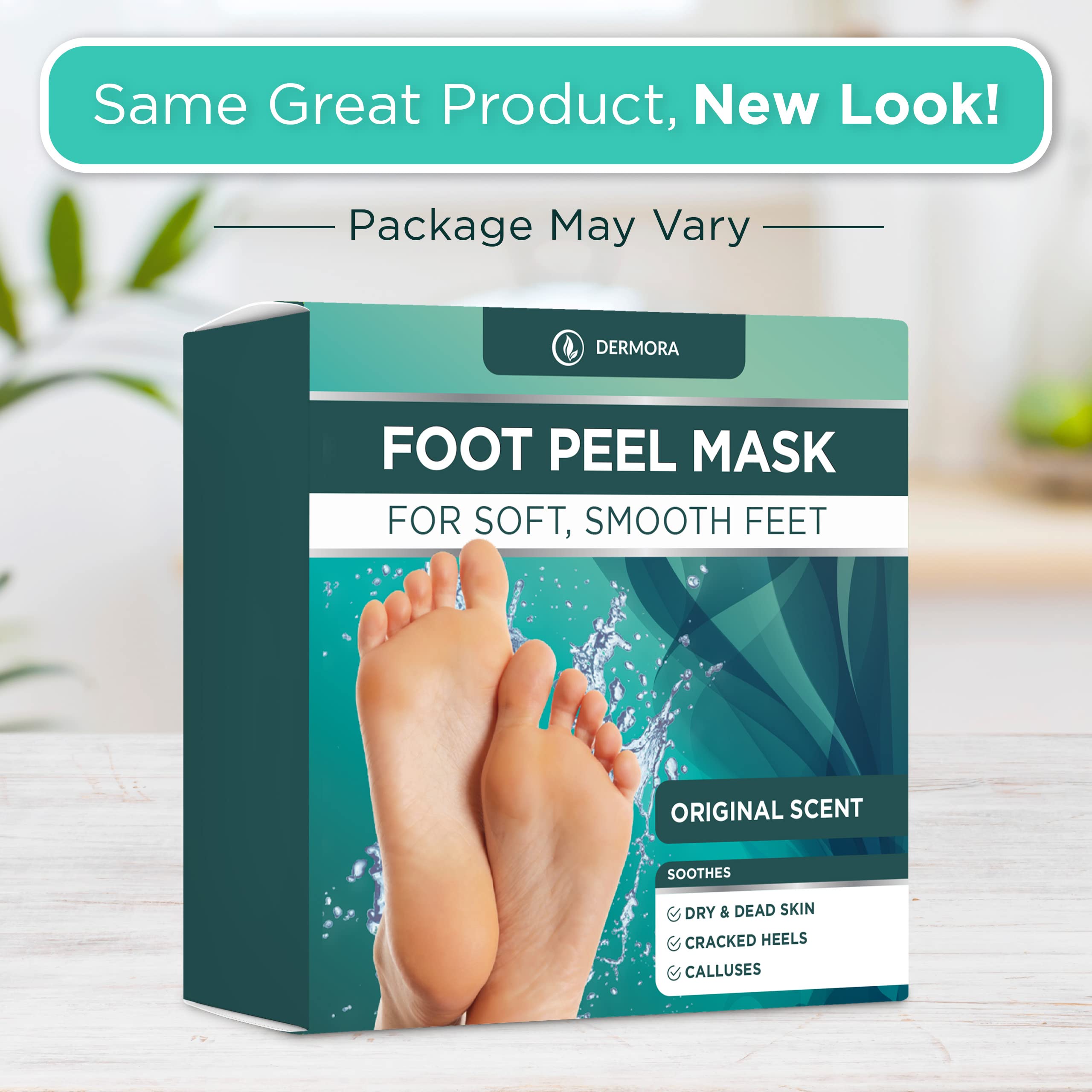 DERMORA mascarilla exfoliante para pies: resultados visibles con cuidado en casa.