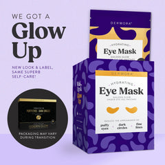 DERMORA Golden Glow parches ojos, parches apilados para visualización rápida de producto.