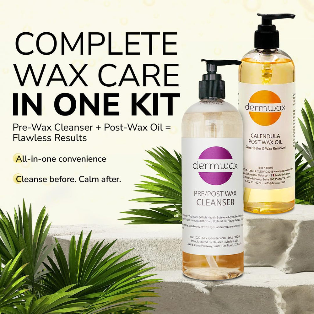 Dermwax post-wax calendula oil bottle soothing and nourishing skin