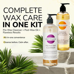 Dermwax post-wax calendula oil bottle soothing and nourishing skin