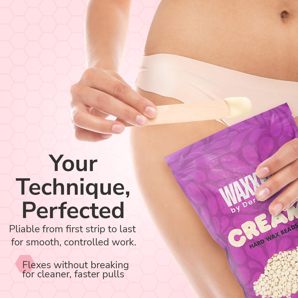 Dermwax WAXXED cream wax application demonstration for smooth results.