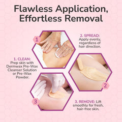 Dermwax WAXXED opaque formula with titanium dioxide aids precise, visible placement.