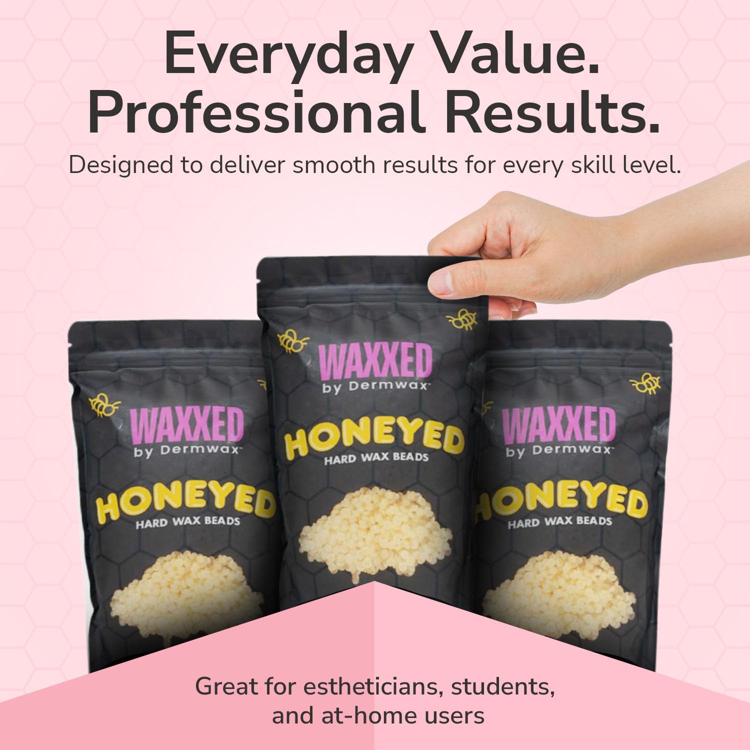 Dermwax Waxxed Honeyed Hard Wax Beads come in bulk pack for daily practice