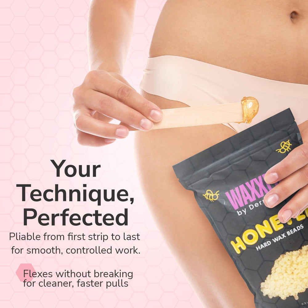 Dermwax Waxxed Honeyed Hard Wax Beads clean removal with minimal residue