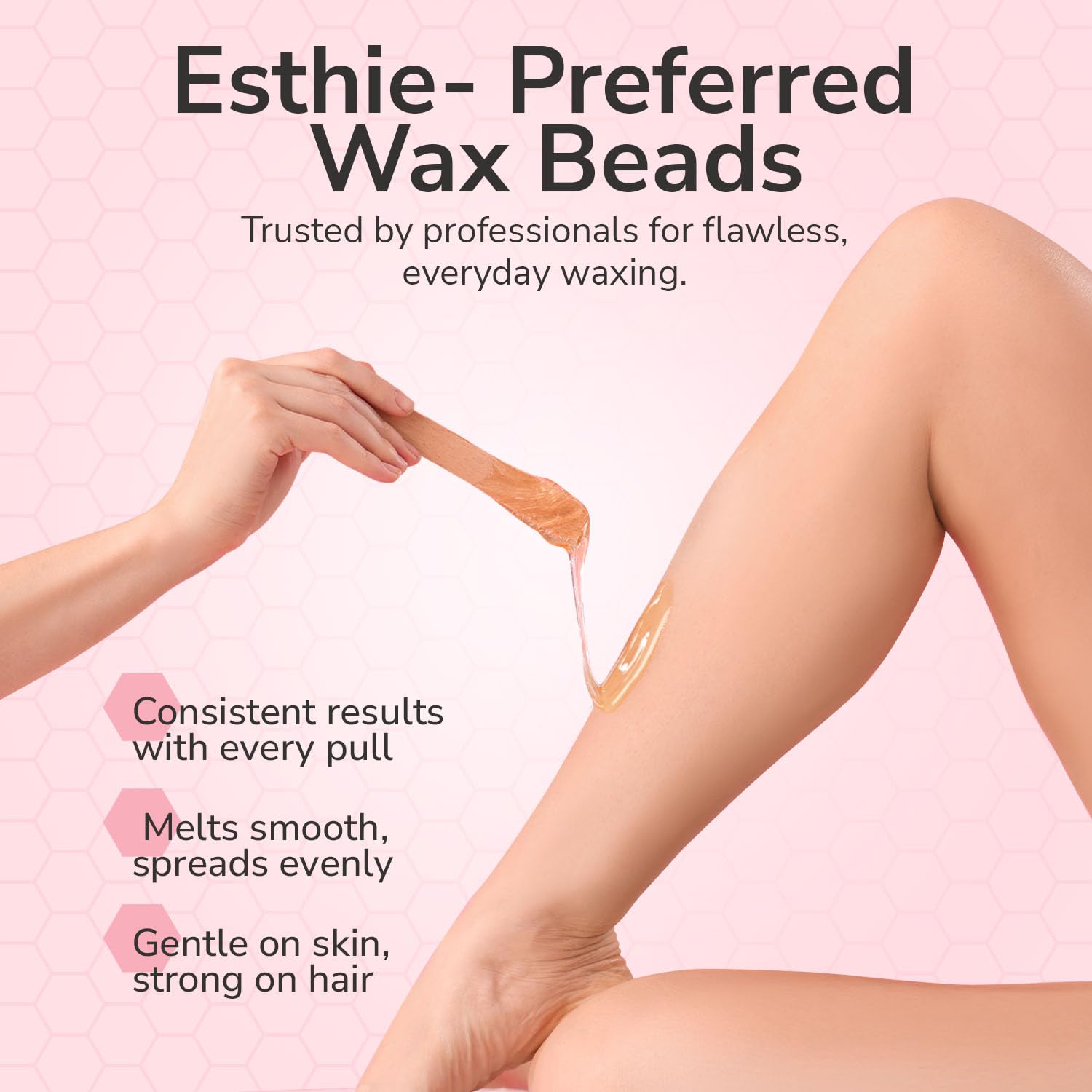 Dermwax Waxxed Honeyed Hard Wax Beads glide smoothly over skin for controlled waxing