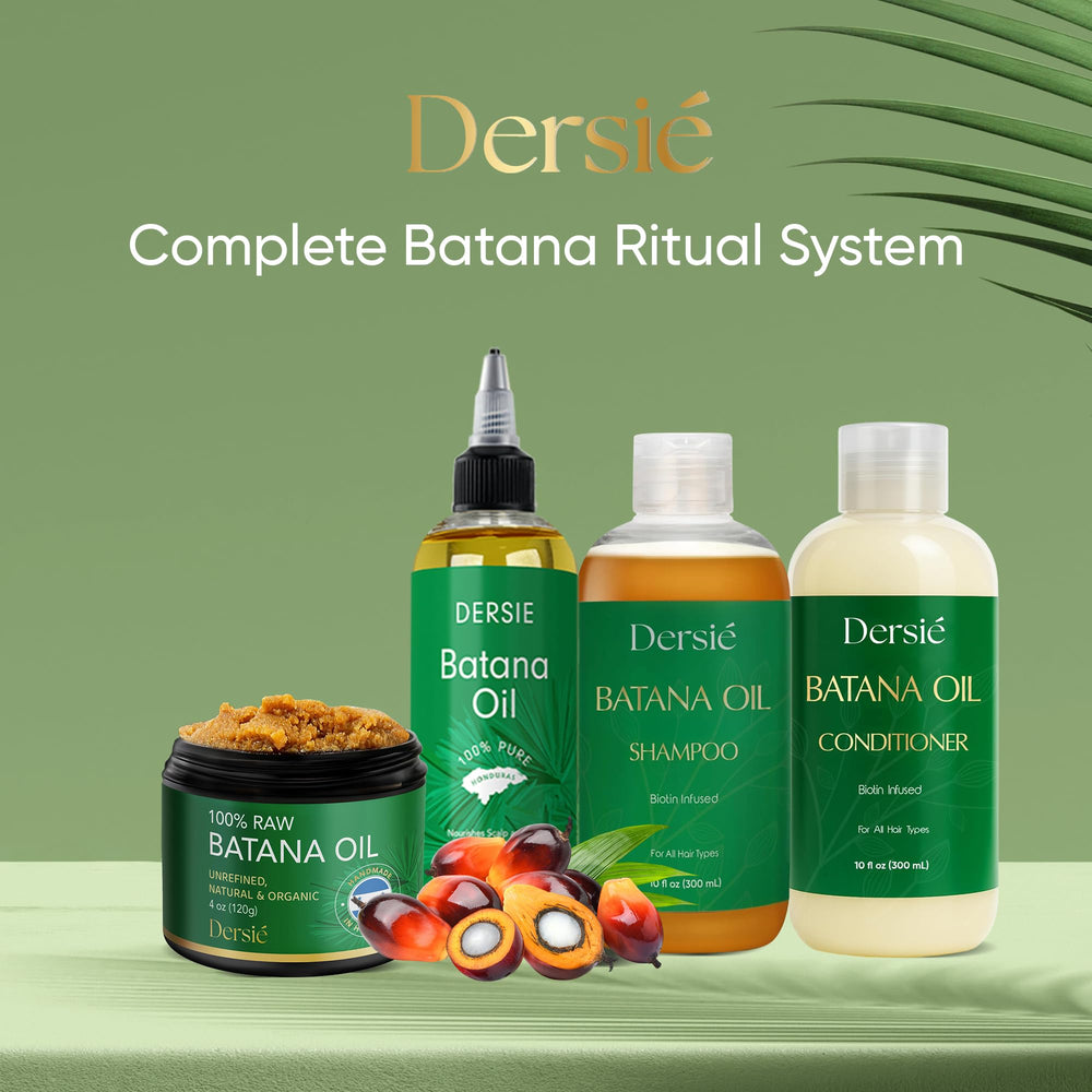 Dersie Batana Oil routine set image suggesting a complete care system.